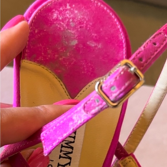 Jimmy Choo Heels.Size 41.5 EU (11.5 US).MEIRA 85,SATIN W/CRYSTAL PIECE.FUCHSIA - Picture 12 of 17